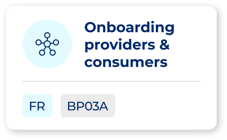 Onboarding providers & consumers