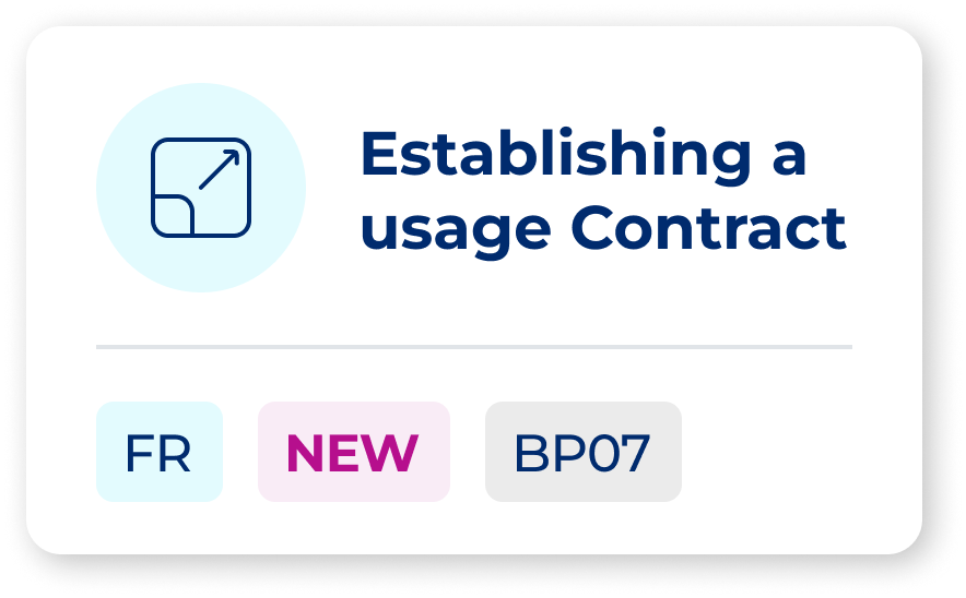 Establishing a usage Contract